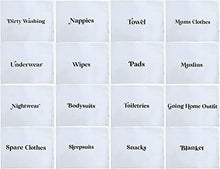 Load image into Gallery viewer, 17x Baby Hospital Maternity Organiser Bags Essentials | Baby Shower | Mum to Be | Labor & Delivery Bag Labels