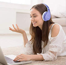 Load image into Gallery viewer, Bluetooth Headphones,Tuinyo Wireless Headphones Over Ear with Microphone, Foldable & Lightweight Stereo Wireless Headset for Travel Work TV PC Cellphone -Purple