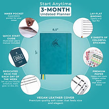 Load image into Gallery viewer, Clever Fox Planner Daily PRO - Daily Life Planner and Gratitude Journal to Increase Productivity, Time Management and Hit Your Goals, Undated, A4 Size - 21.5x28cm, Lasts 3 Months (Turquoise)