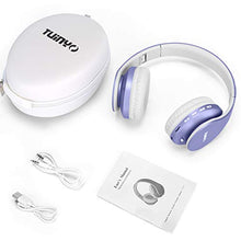 Load image into Gallery viewer, Bluetooth Headphones,Tuinyo Wireless Headphones Over Ear with Microphone, Foldable &amp; Lightweight Stereo Wireless Headset for Travel Work TV PC Cellphone -Purple
