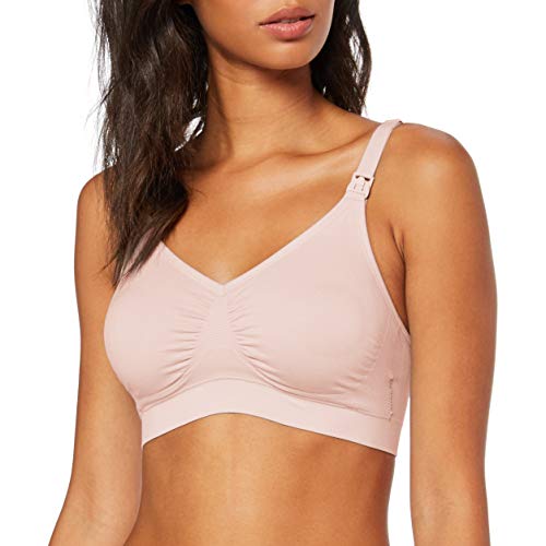 Medela Comfort Bra - Seamless, wireless nursing bra for pregnancy and breastfeeding with a stretchy band and breathable material for all-day comfort, S, Pink