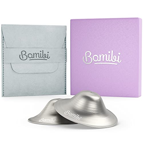 Bamibi Silver Nipple Shields for Nursing Newborn, 999 Silver Nursing Cups, Nickel Free, Soothe and Protect your Nursing Nipples