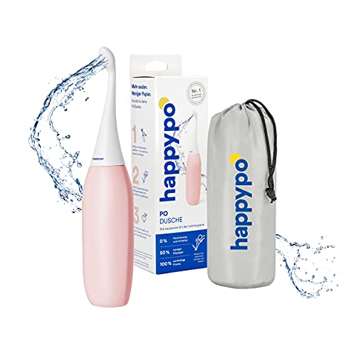 Peri Bottle for Postpartum Care I The Original HAPPYPO Portable Bidet (Color: Rosé) with Cap and Travel Bag for Travel l The Easy-Bidet 2.0 Replaces Wet Wipes and Shower Toilet
