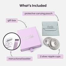 Load image into Gallery viewer, Bamibi Silver Nipple Shields for Nursing Newborn, 999 Silver Nursing Cups, Nickel Free, Soothe and Protect your Nursing Nipples
